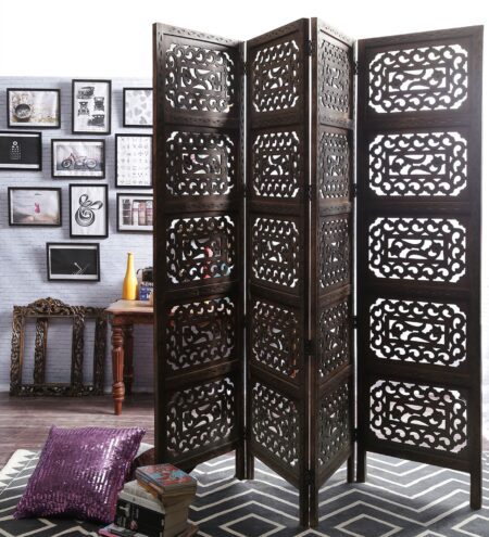 Solid Wood Urbain Room Divider In Brown Colour