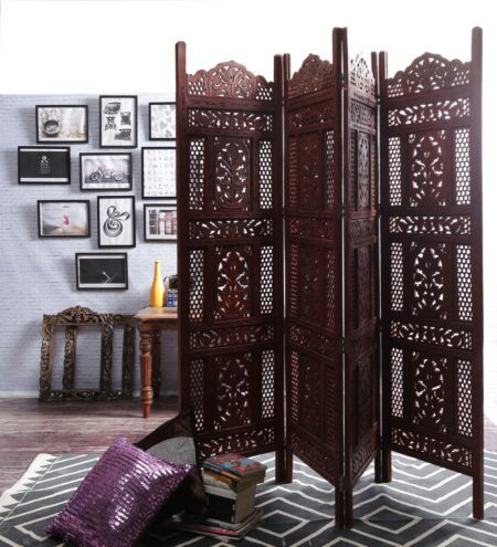 Sheesham Wood Masion Room Divider In Brown Colour