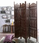 Sheesham Wood Plaza Room Divider In Brown Colour