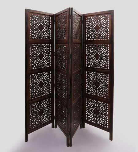 Solid Wood Ivan Room Divider In Brown Colour