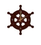 Brown MDF Ship Wheel Modern Wall Clock