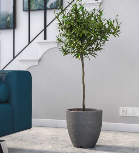 Sicilian Grey Polymer Iraka Small Floor Planter