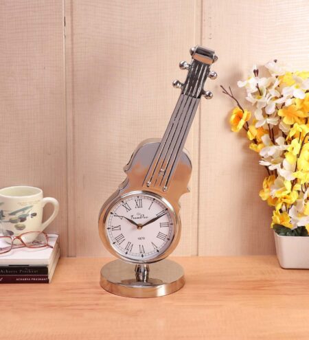 Silver Metal Octivia Analog Table Clock