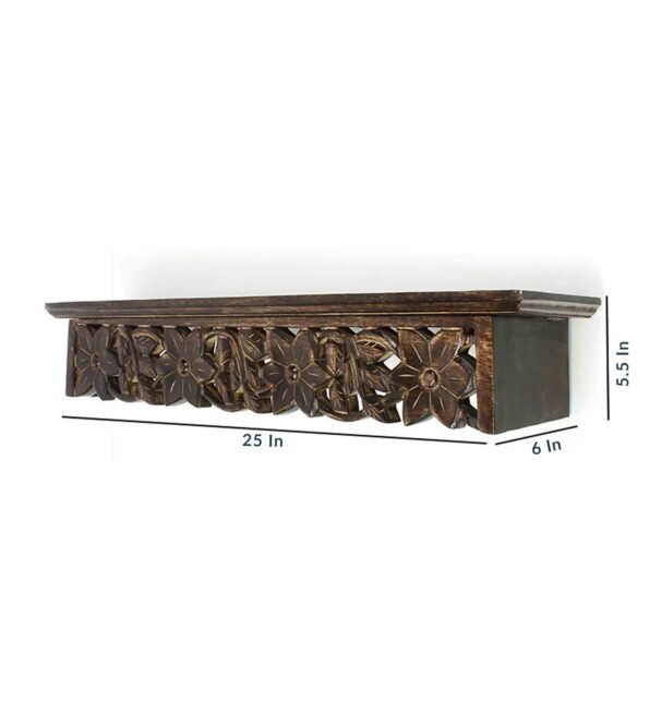 solid wood hand made decorative wall shelf in brown finish by onlineshoppee solid wood hand made dec njzesq