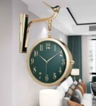 Green Plastic Double Sided 2 Faces Platform Clock