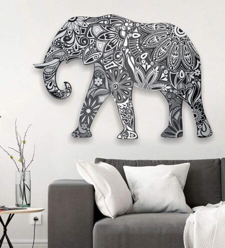 Resolutions Stainless Steel Elephant Wall Art In Multicolour