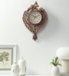 Brown Plastic Peacock Pendulum Clock