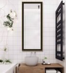 Black Synthetic Wood Center Wall Mirror