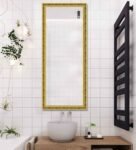Gold Synthetic Wood Fort Wall Mirror