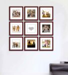 Pink Synthetic Wood Set Of 9 Collage Photo Frames