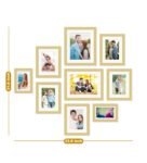 Beige Synthetic Wood Alyss Wallset Of 9 Collage Photo Frames