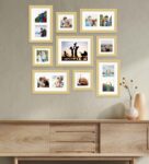 Beige Synthetic Wood Dave Wallset Of 9 Collage Photo Frames