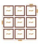 Brown Synthetic Wood Piper Wallset Of 9 Collage Photo Frames