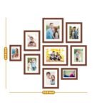 Brown Synthetic Wood Rylee Wallset Of 9 Collage Photo Frames