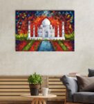 Taj Mahal Scenery Canvas Printed Wall Painting