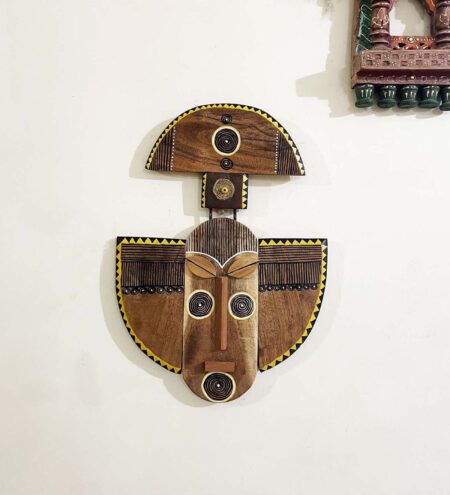 Teak Wood Hudson Hand Painted Wall Mask