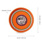 The Madhubani Tales Hand Painted Terracotta Wall Plates Wall Decor (8 Inch Set Of 2 Orange)