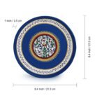 The Warli Tales Hand-Painted Terracotta Wall Plates Wall Decor (8 Inch Set Of 2 Blue)