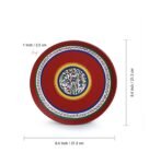 The Warli Tales Hand-Painted Terracotta Wall Plates Wall Decor (8 Inch Set Of 2 Red)