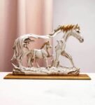 Vastu Horse White & Gold Polyresin Figurine