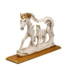 Vastu Horse White & Gold Polyresin Figurine