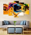 Velvet Laminated Abstract Set of 5 Wall Art Panels