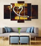 Velvet Laminated Figurative Art Set of 5 Wall Art Panels