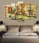 Velvet Laminated Venice City Set of 5 Wall Art Panels