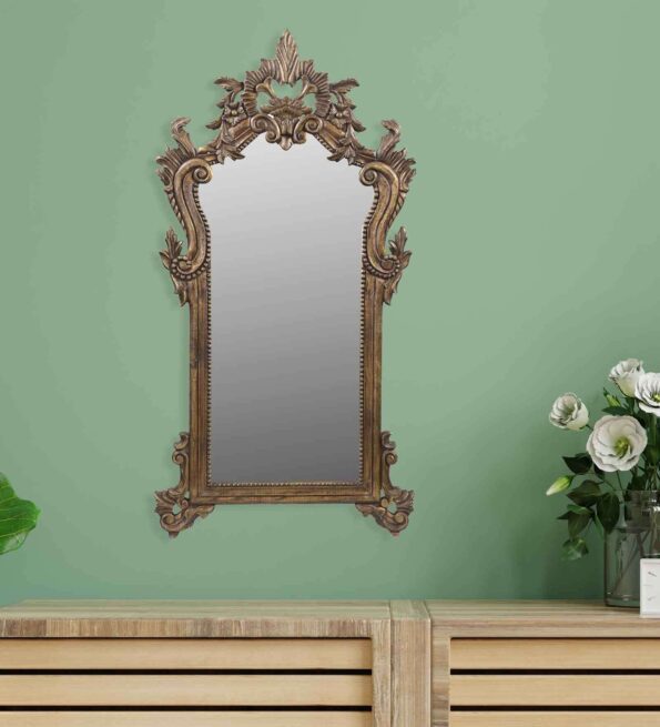 Gold Engineered Wood Artist Decorative Mirror