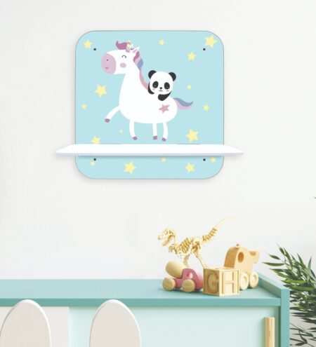 Mdf Unicorn And Panda Friendship Wall Shelf