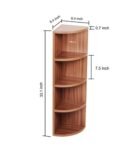 Walnut Engineered Wood Adora Cornor Wall Shelf