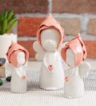 White Ceramic Human Figurine 3 Pieces