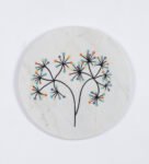 White Marble Tree Of Life Hand Painted Wall Accent