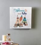 White Marble Welcome To Our Tribe Wall Art