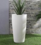 White Polymer Round Shaped Large Planter