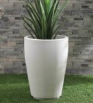 White Polymer Round Shaped Large Planter