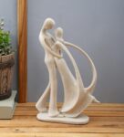 White Resin Couple Mesmerized In Love Human Figurine