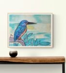White Throated Kingfisher Original Handmade Painting