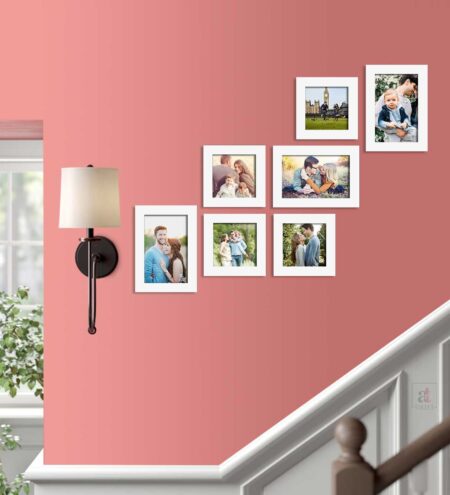 White Synthetic Wood Arianna Set Of 7 Collage Photo Frames