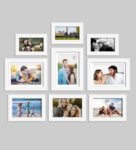 White Synthetic Wood Valeria Set Of 9 Collage Photo Frames