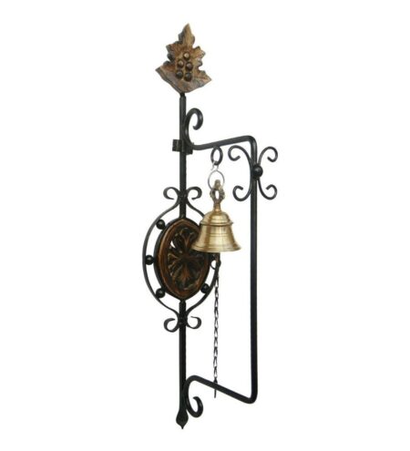 Brown & Gold Wooden & Iron Hanging Bell