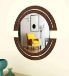 Round Wooden Wall Mirror