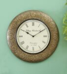 Brass Engineered Wood Vintage Wall Clock