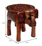 Wooden Copper Colour Elephant Chowki