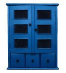 Wooden Kitchen Cabinet In Distress Blue