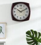 Wooden Round Wall Clock In Rosewood Finish