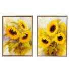 The British Library Yellow Canvas Framed Floral Art Print Set of 2