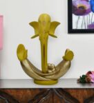 Yellow Polyresin Abstract Bliss Ganesha Idol