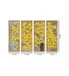 Yellow Tree Multicolour Canvas Framed Landscape Art Panel Set of 4