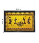 Yellow Wood “Ethnic Dhokra And Warli Art ” Textured Paper Scratch & Dust Proof Framed Art Print